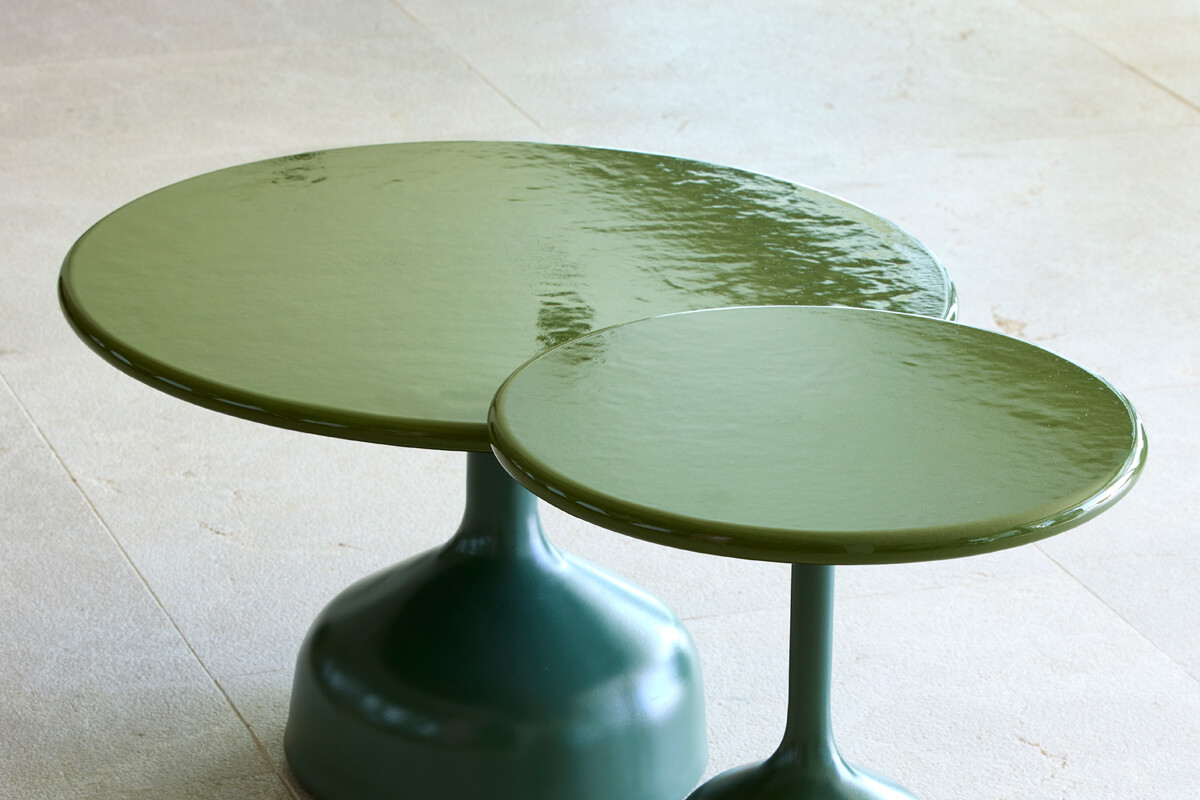 Glaze stolik kawowy okrągły 45cm stolik 75cm porównanie designerskie meble ogrodowe Cane-line