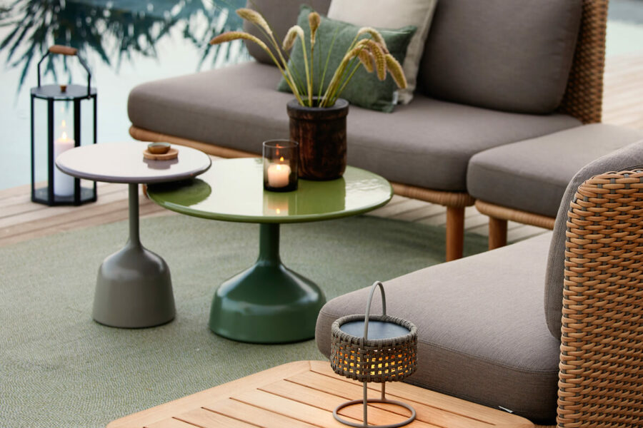 Glaze stolik kawowy okrągły 45cm stolik boczny ogrodowy nowoczesne meble ogrodowe Cane-line