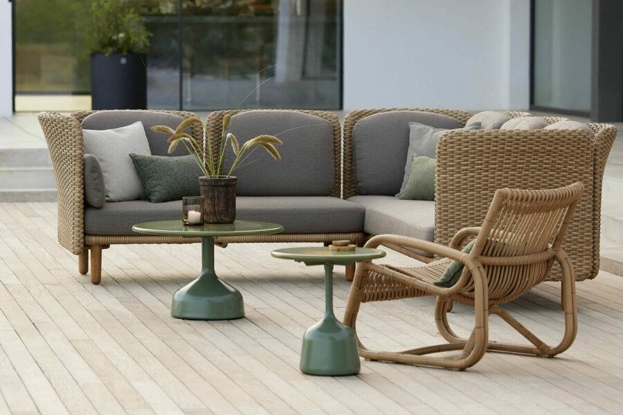 Glaze stolik kawowy okrągły 45cm stoliki ogrodowe Glaze nowoczesne meble ogrodowe Cane-line