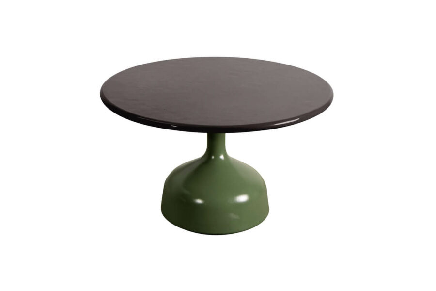 Glaze stolik kawowy 70cm podstawa olive green blat black nowoczesne meble ogrodowe Cane-line