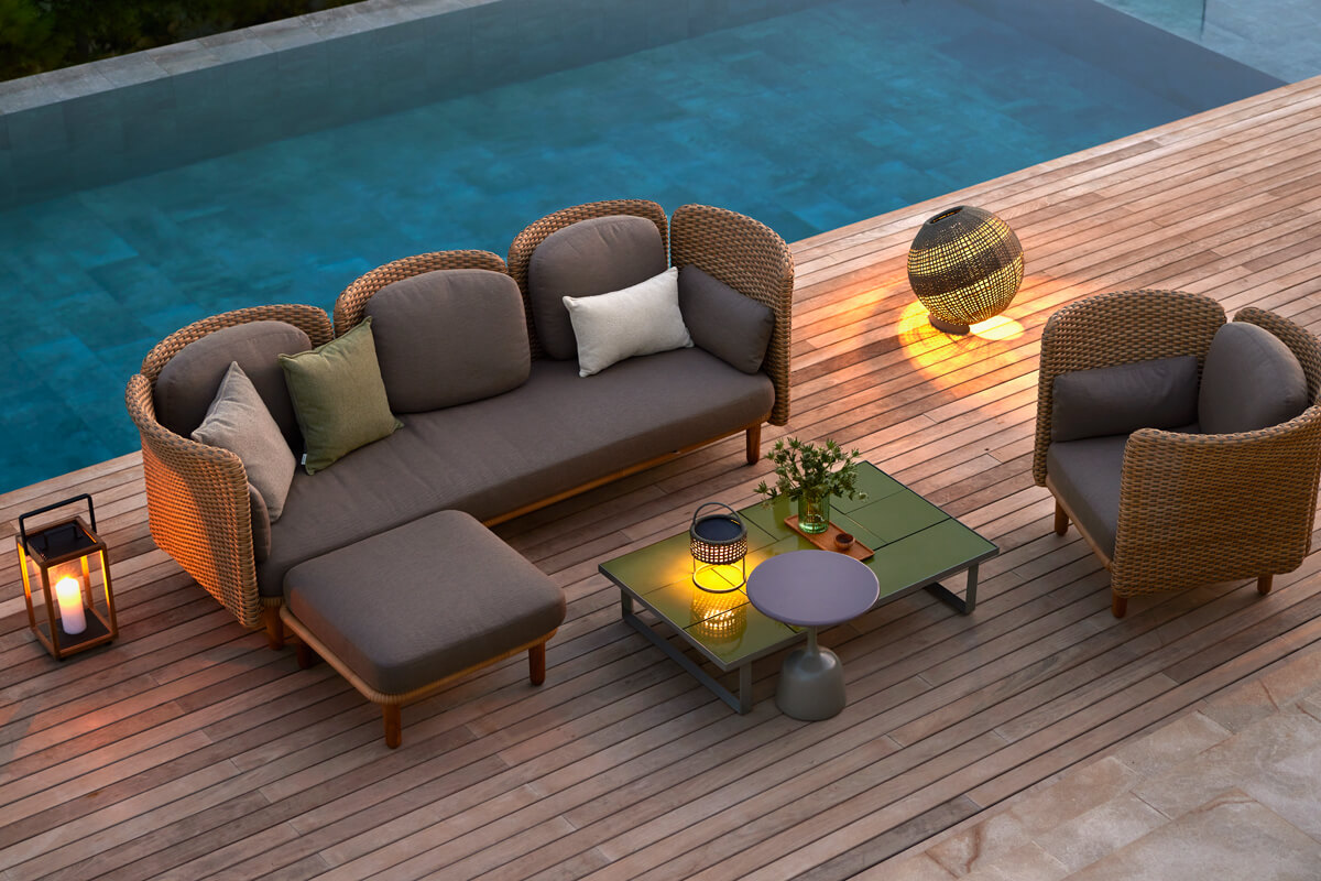 Glaze stolik kawowy prostokątny do ogrodu designerskie meble ogrodowe Cane-line
