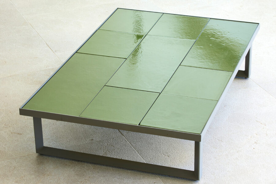 Glaze stolik kawowy prostokątny do ogrodu włoskie płytki glazurowane aluminium designerskie meble ogrodowe Cane-line