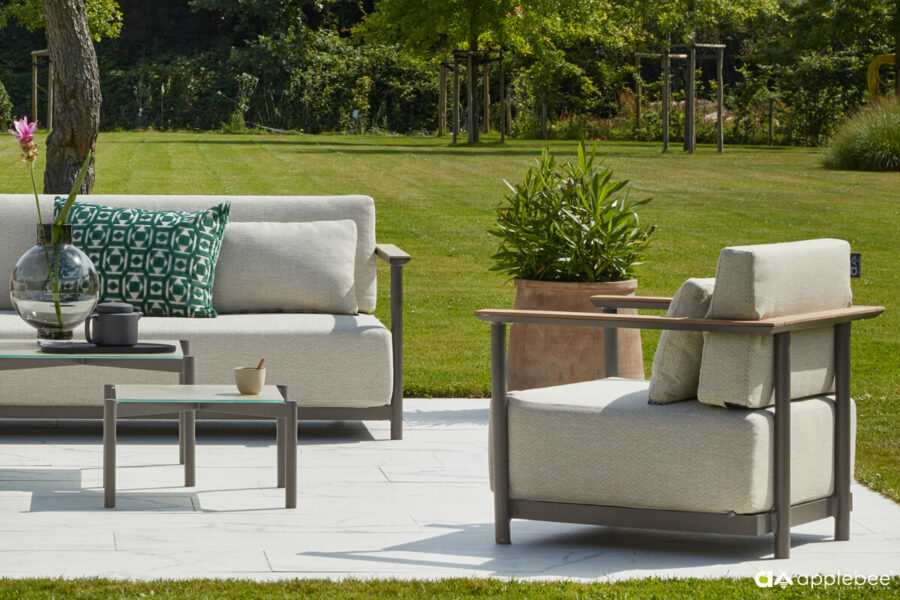 St Lucia Alu zestaw ogrodowy aluminium fotel ogrodowy sofa ogrodowa Apple Bee luksusowe meble ogrodowe aluminiowe