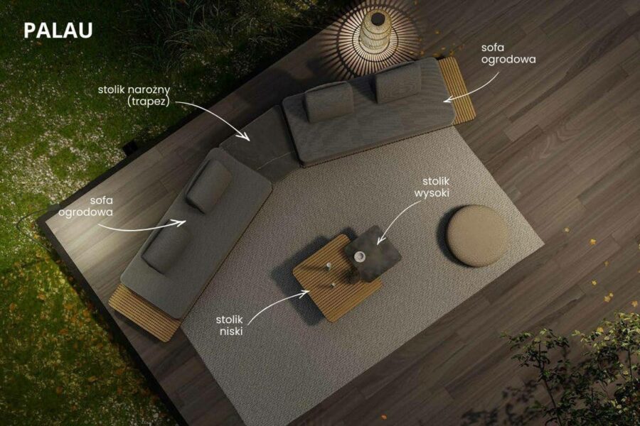 Palau zestaw mebli ogrodowych wypoczynkowy elementy zestawu ogrodowego Twoja Siesta nowoczesne meble ogrodowe