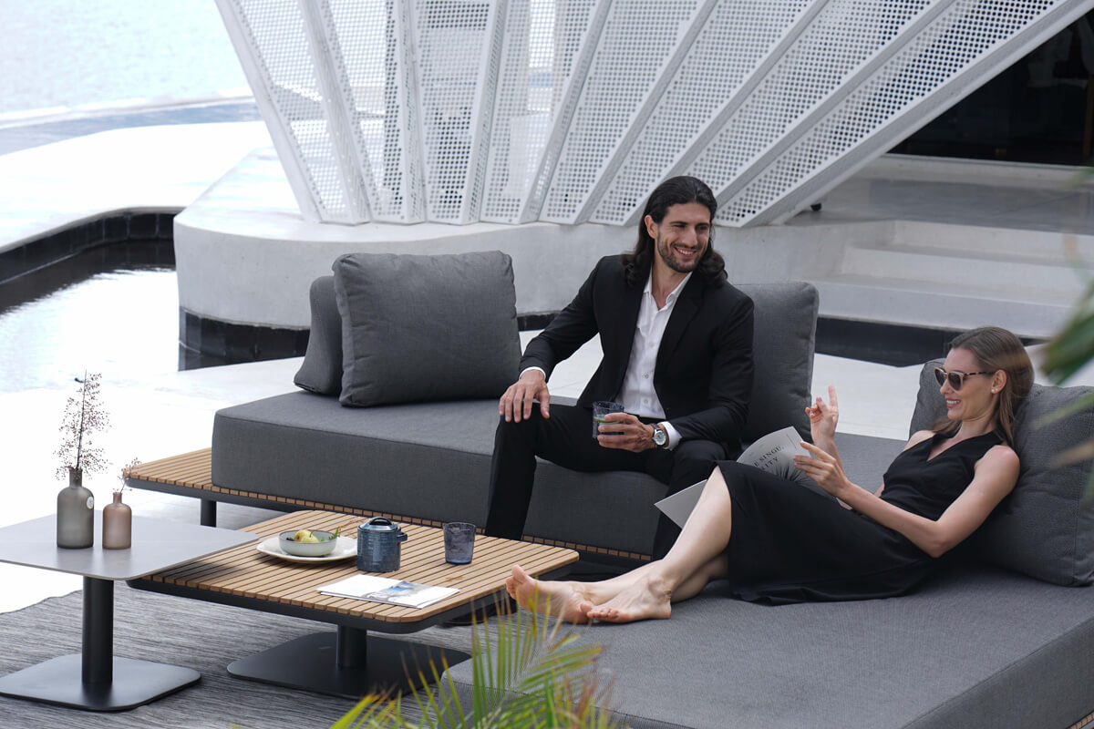 Palau zestaw mebli ogrodowych wypoczynkowy sofa ogrodowa aluminium Twoja Siesta nowoczesne meble ogrodowe