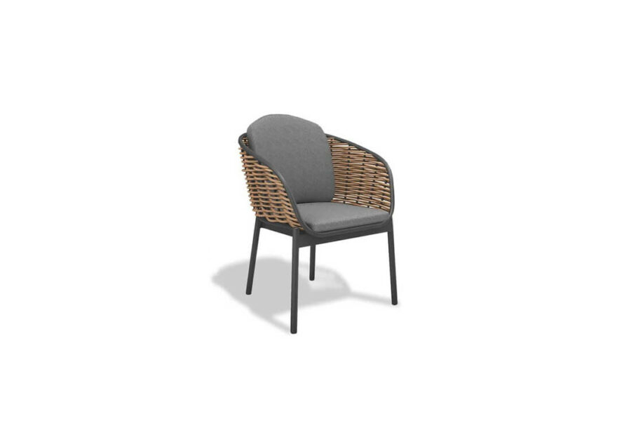 Noci meble ogrodowe zestaw stołowy krzesło ogrodowe technorattan szare aluminium nowoczesne meble do ogrodu Twoja Siesta