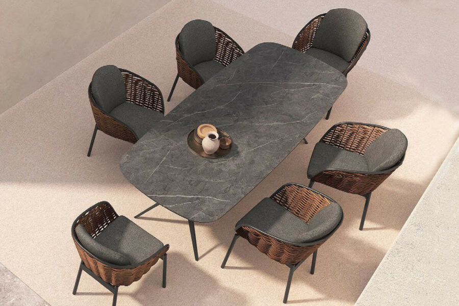 Noci meble ogrodowe zestaw stołowy stół ogrodowy krzesła ogrodowe aluminium technorattan luksusowe meble ogrodowe Twoja Siesta