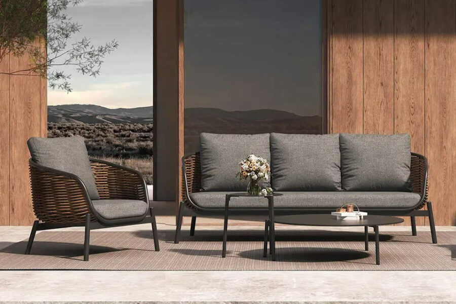 Noci meble ogrodowe zestaw wypoczynkowy technorattan sofa ogrodowa 3 osobowa fotel stoliki luksusowe meble ogrodowe Twoja Siesta