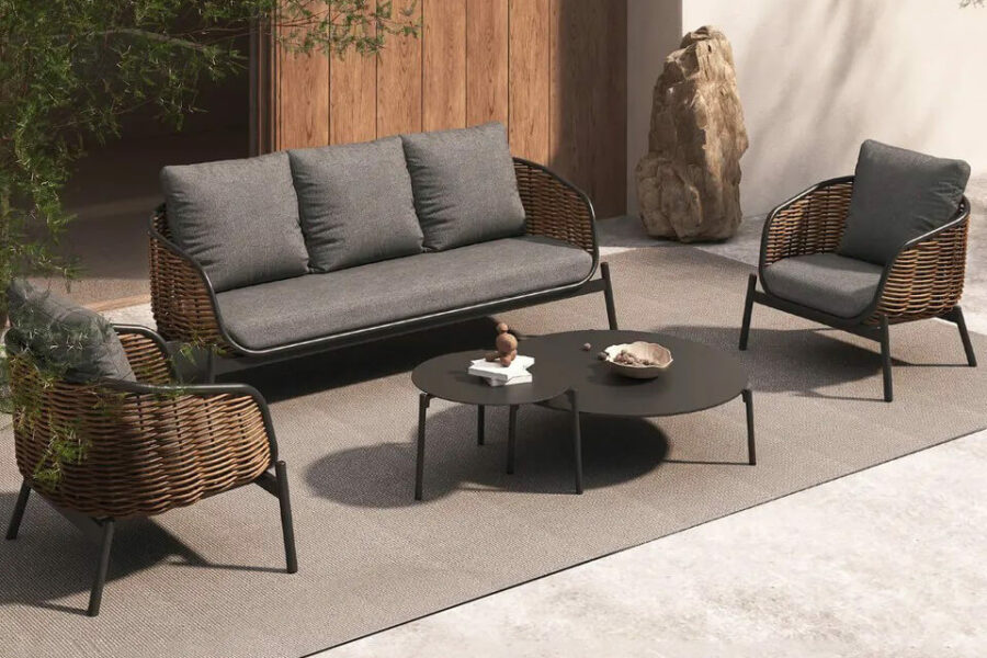 Noci meble ogrodowe zestaw wypoczynkowy technorattan sofa ogrodowa potrójna fotele stoliki luksusowe meble ogrodowe Twoja Siesta