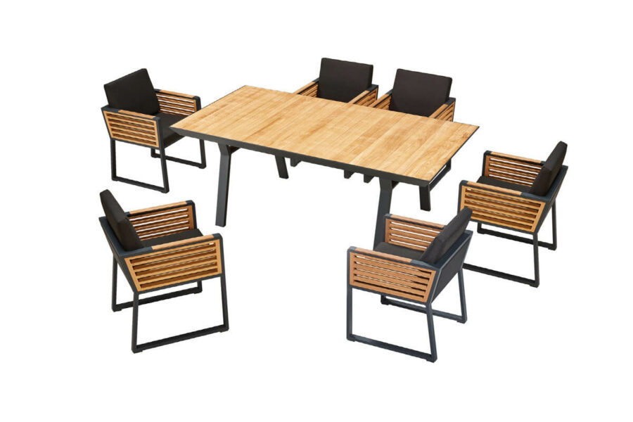 New York ekskluzywny zestaw obiadowy stół ogrodowy 6 krzeseł Higold luksusowe meble ogrodowe