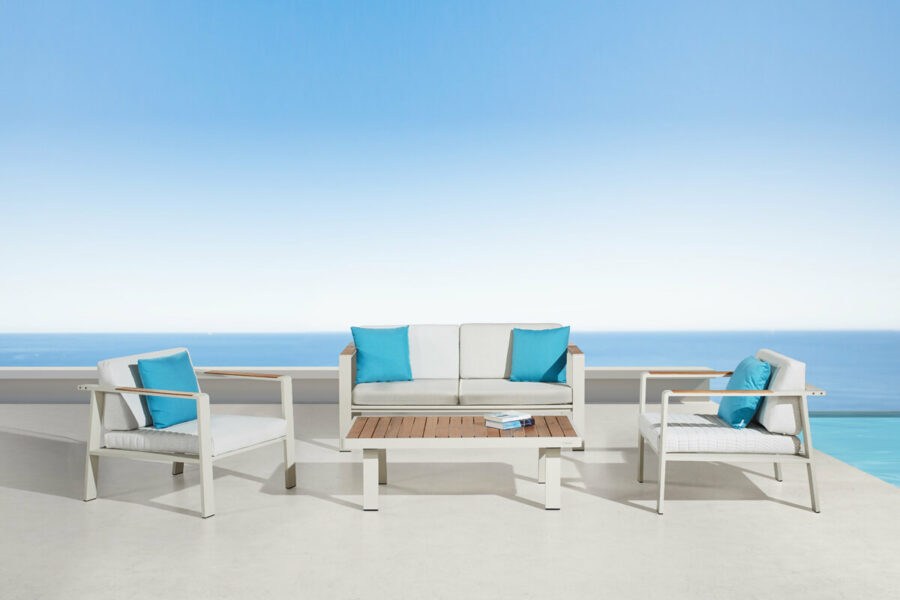 Nofi zestaw ogrodowy meble aluminiowe sofa podwójna aluminium Higold luksusowe meble ogrodowe