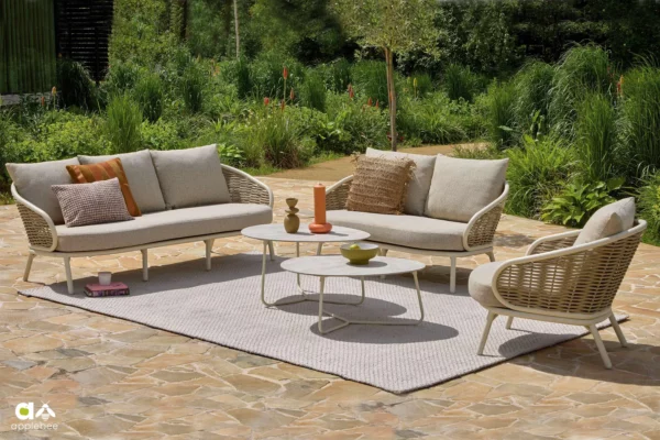 Pine Key Oyster komplet ogrodowy zestaw wypoczynkowy sofy ogrodowe fotel stoliki ekskluzywne meble ogrodowe Apple Bee