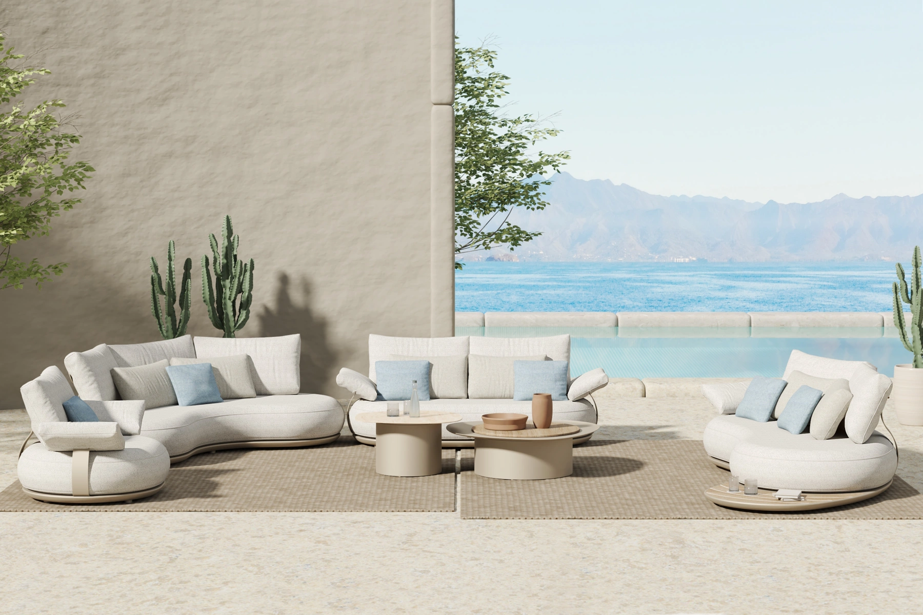 Zestaw mebli ogrodowych Calla | HIGOLD Calla ekskluzywne meble ogrodowe Higold zestaw 8 osobowy meble ogrodowe aluminiowe