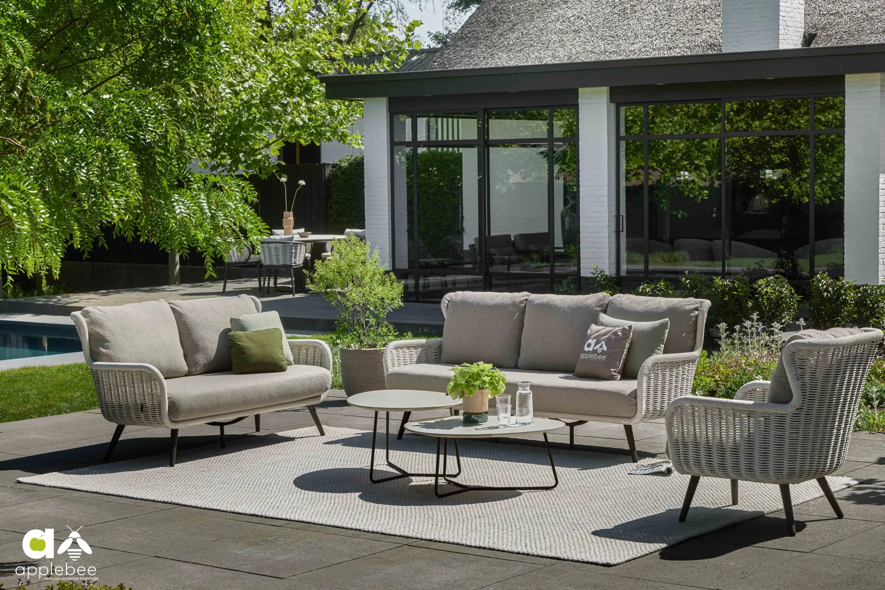 Cross dywan zewnętrzny prostokątny perłowy oyster meble ogrodowe Key Largo Apple Bee