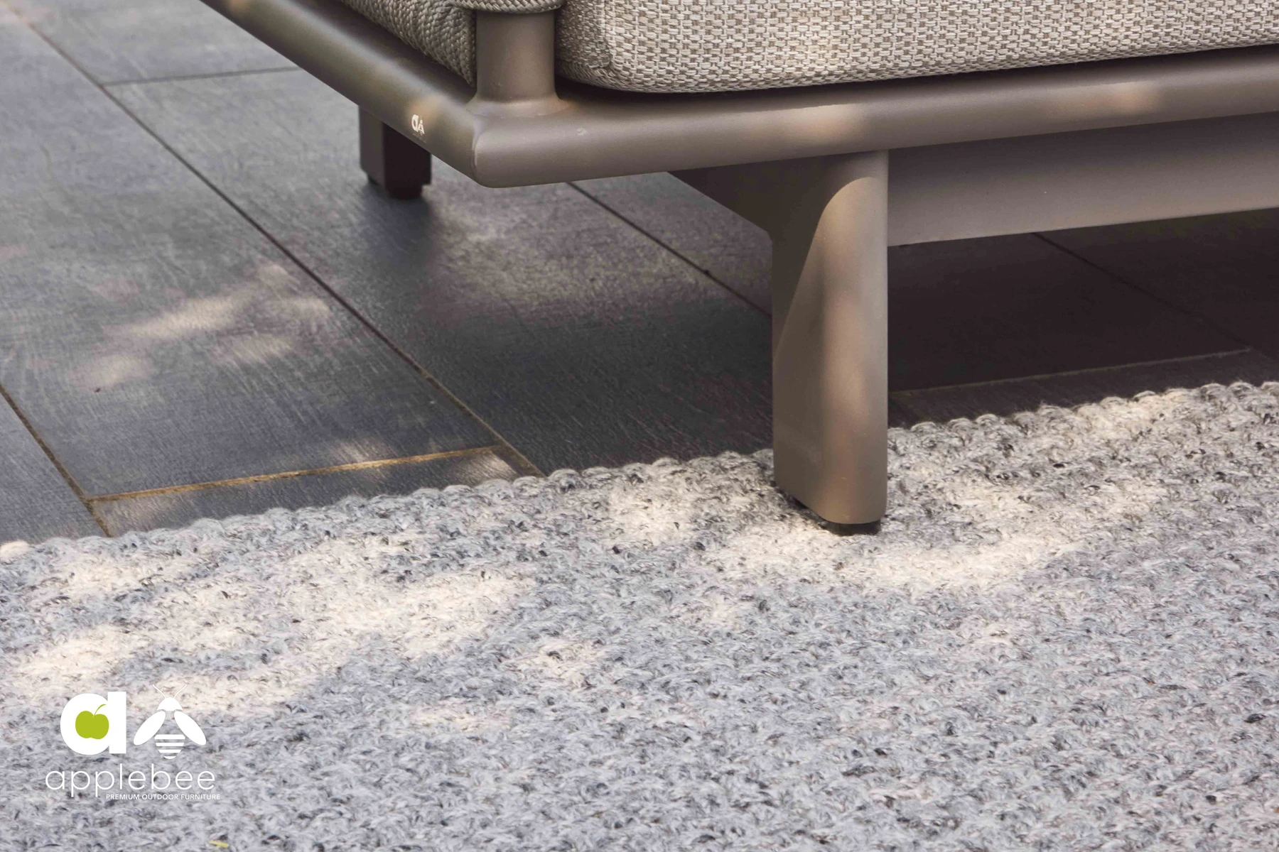 Cross dywan zewnętrzny prostokątny szary włókno poliestrowe Apple Bee