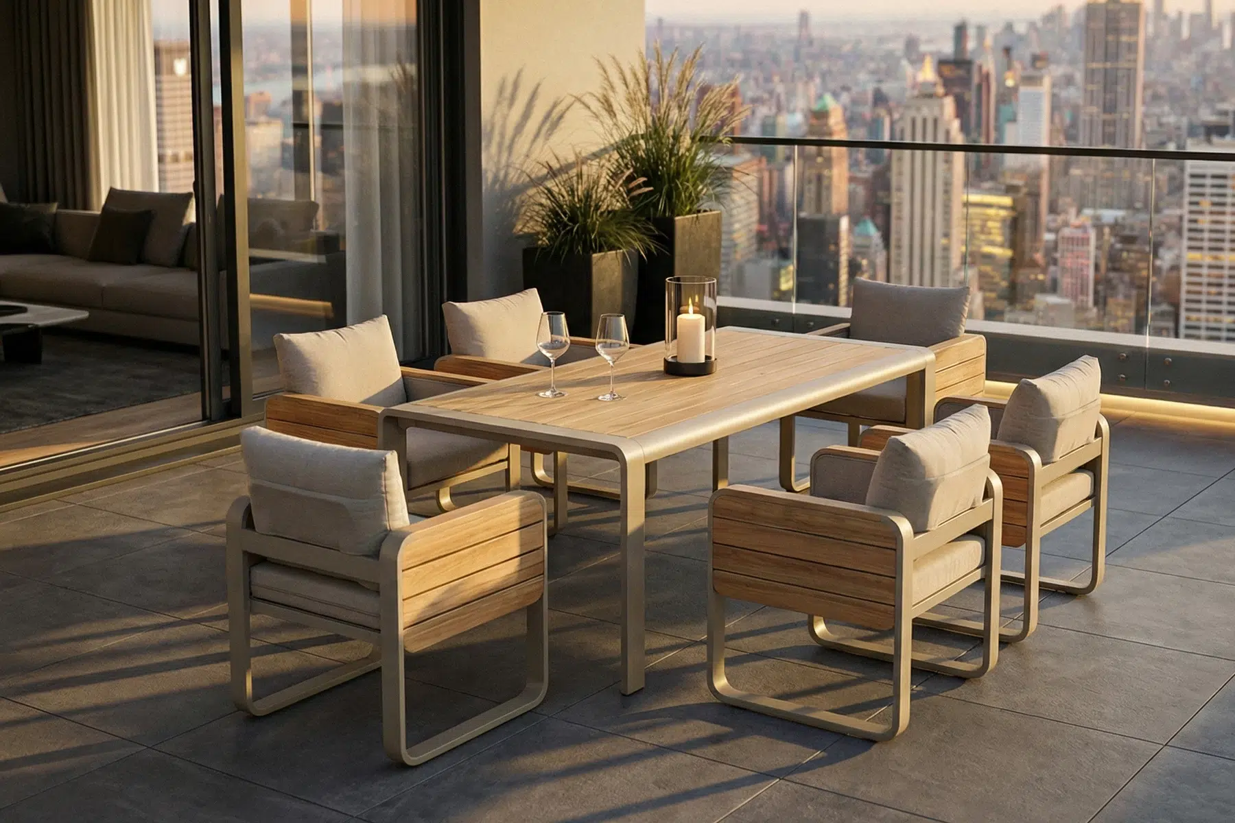 Nottingham stół i krzesła ogrodowe dla 6-8 osób stół 230 cm meble ogrodowe premium