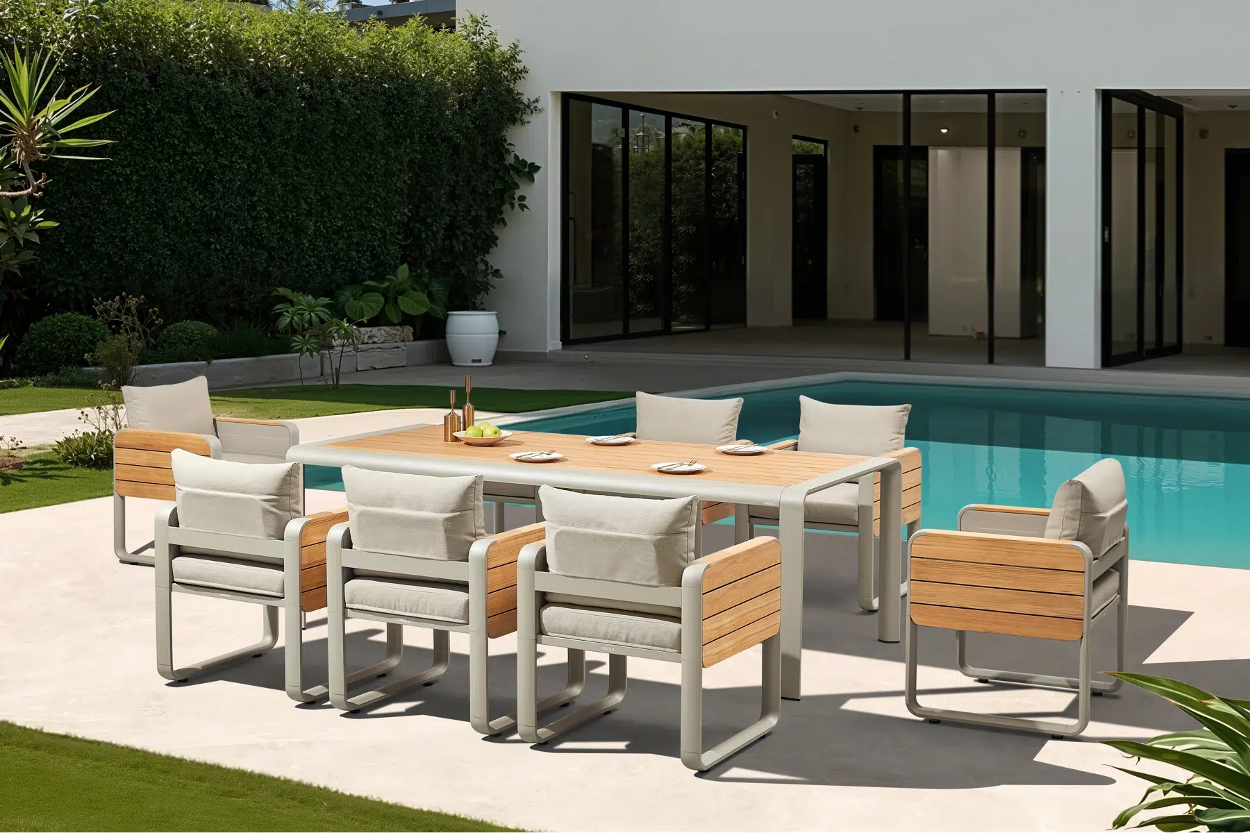 Nottingham stół i krzesła ogrodowe dla 8 osób meble ogrodowe aluminiowe Higold