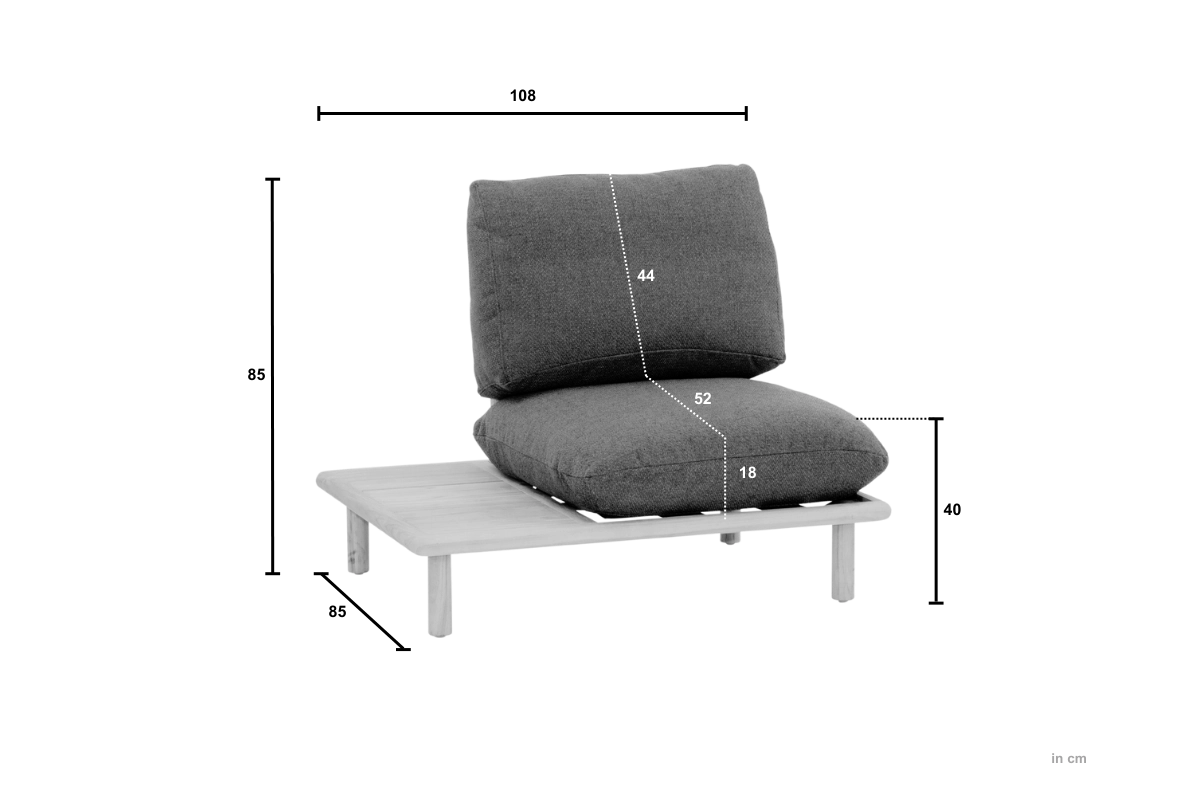 Sling Cotton Flower modułowy narożnik ogrodowy fotel ogrodowy wymiary Apple Bee