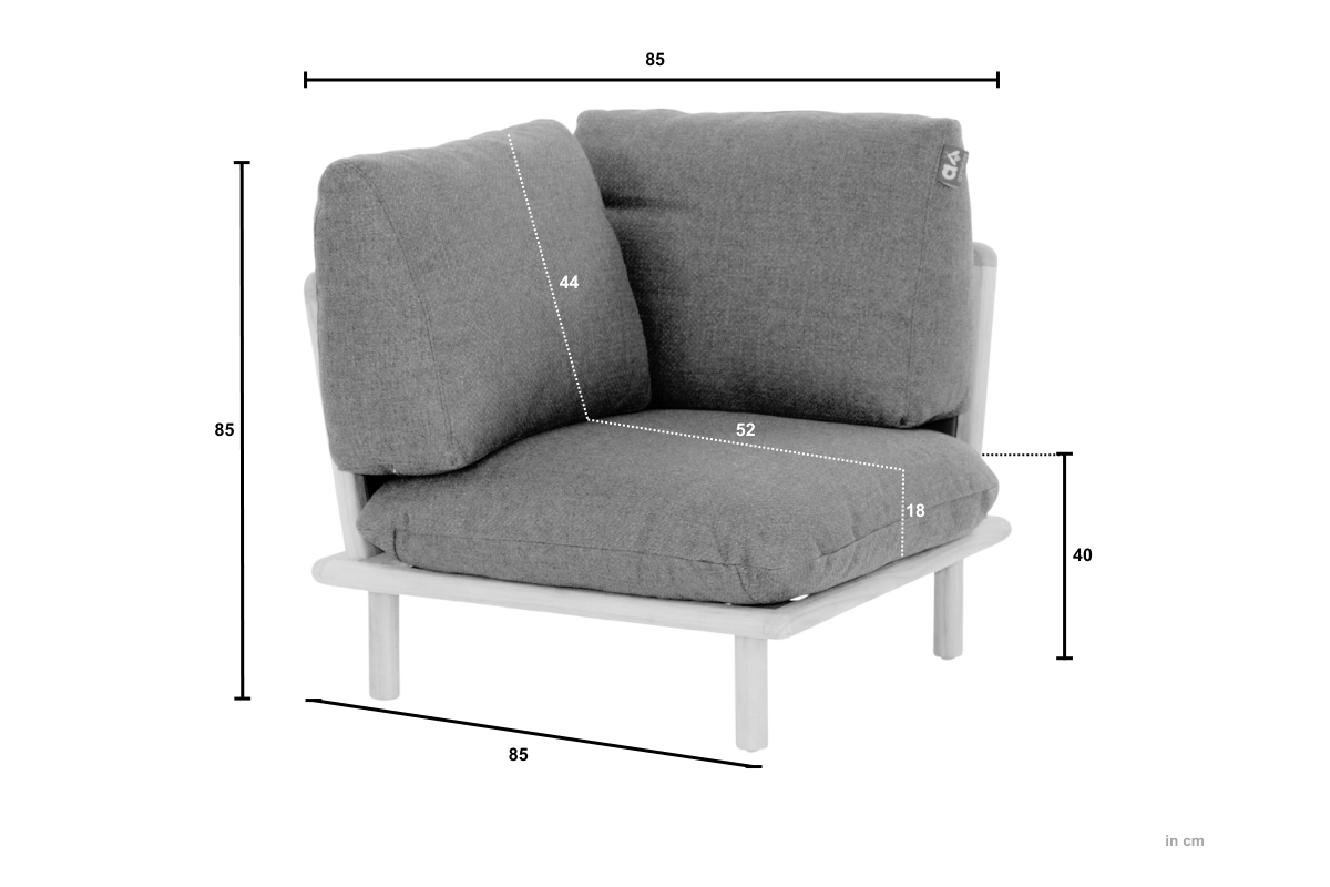 Sling Cotton Flower modułowy narożnik ogrodowy sofa narożna Apple Bee