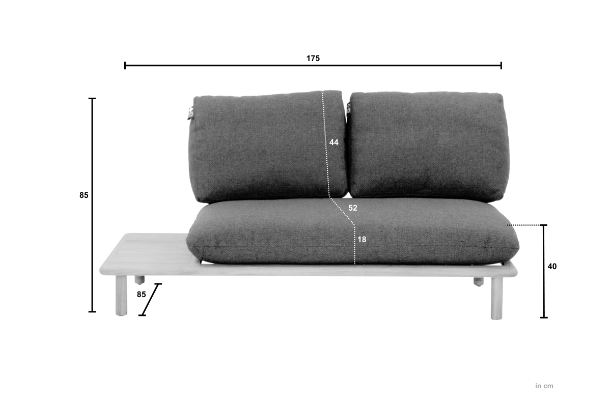 Sling Cotton Flower modułowy narożnik ogrodowy sofa podwójna 175 cm Apple Bee