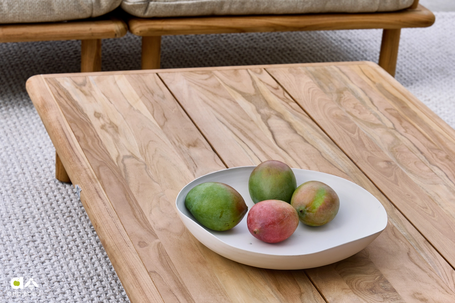 Sling Cotton Flower modułowy narożnik ogrodowy stolik ogrodowy tekowy Apple Bee