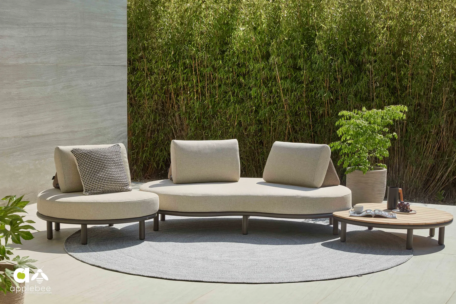 Swirl okrągły dywan zewnętrzny 3 m kolor darkgrey ciemnoszary Moon Island Apple Bee