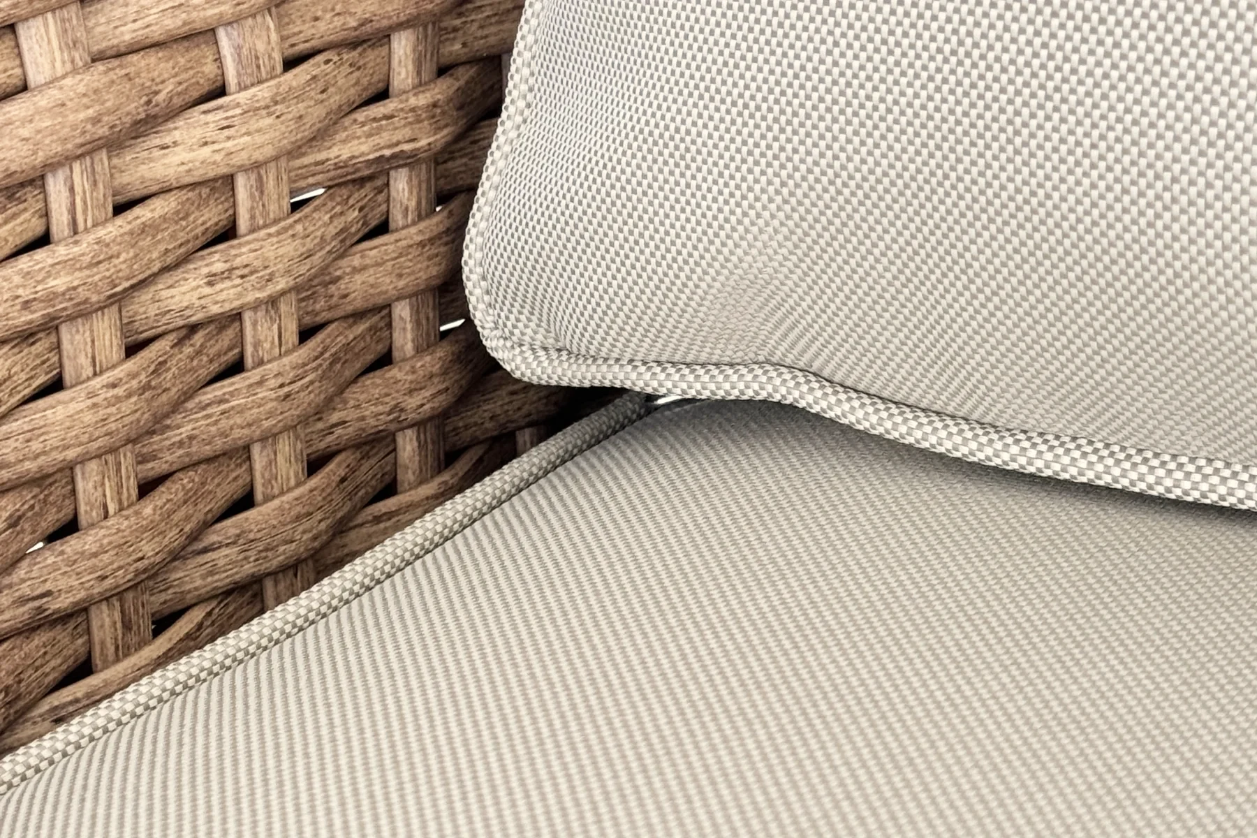 Houston zestaw wypoczynkowy meble ogrodowe z technorattanu poduszki kolor Dune piaskowy jasnobeżowy meble ogrodowe Twojasiesta