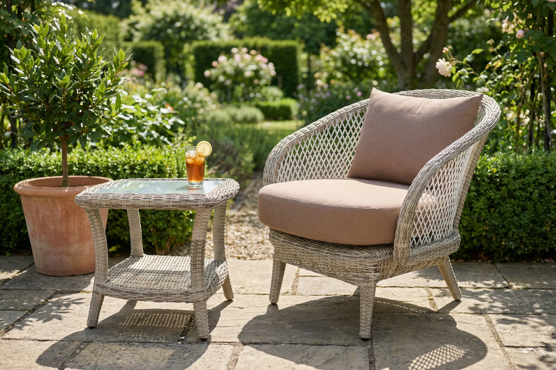 Napoli CB meble ogrodowe technorattan zestaw kawowy poduszki Rosę fotel ogrodowy stolik ogrodowy Twoja Siesta