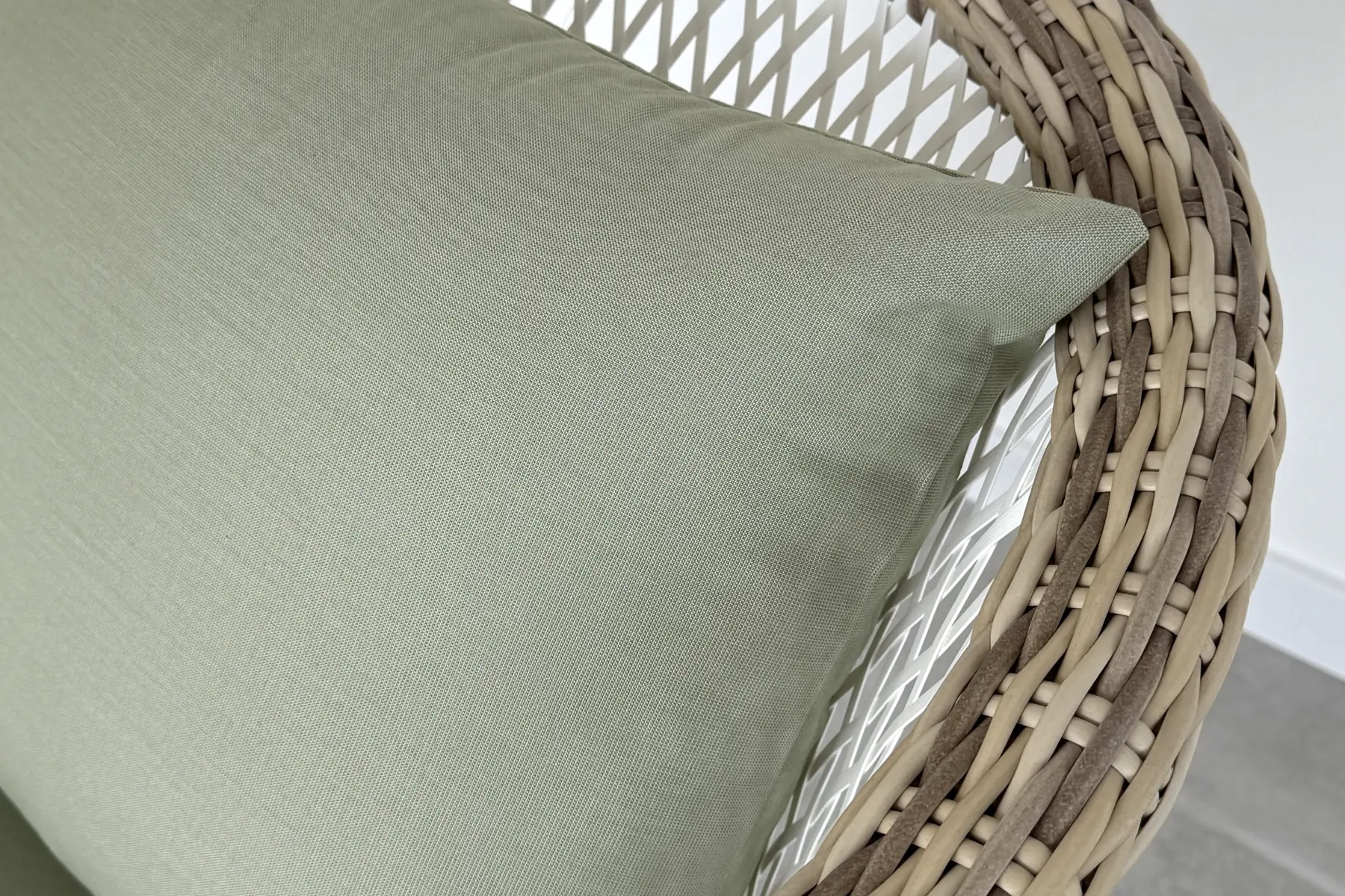 Napoli CB meble ogrodowe technorattan zestaw kawowy Verte tkanina akrylowa kolor zielony meble ogrodowe Twoja Siesta