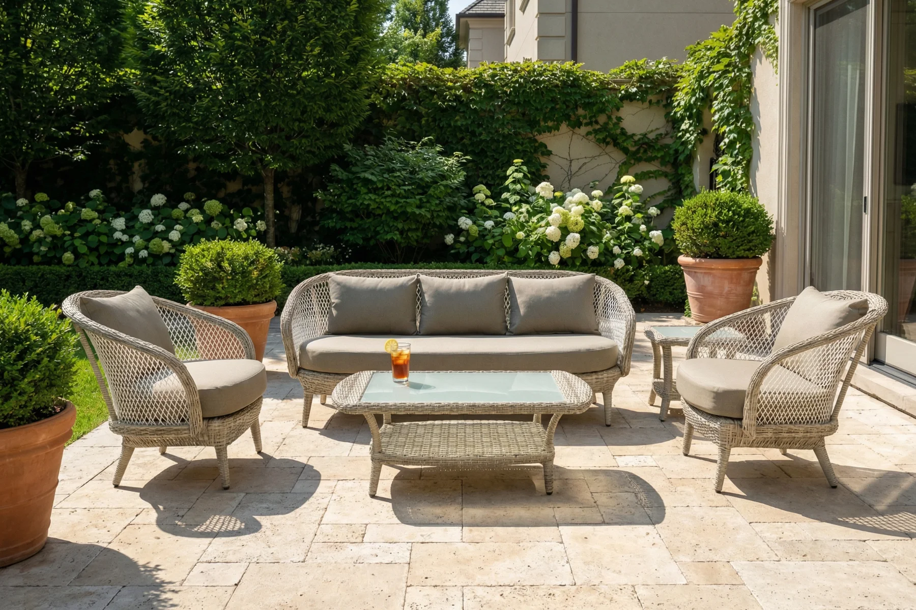 Napoli zestaw mebli ogrodowych technorattan Napoli Café au lait ekskluzywne meble ogrodowe Twoja Siesta