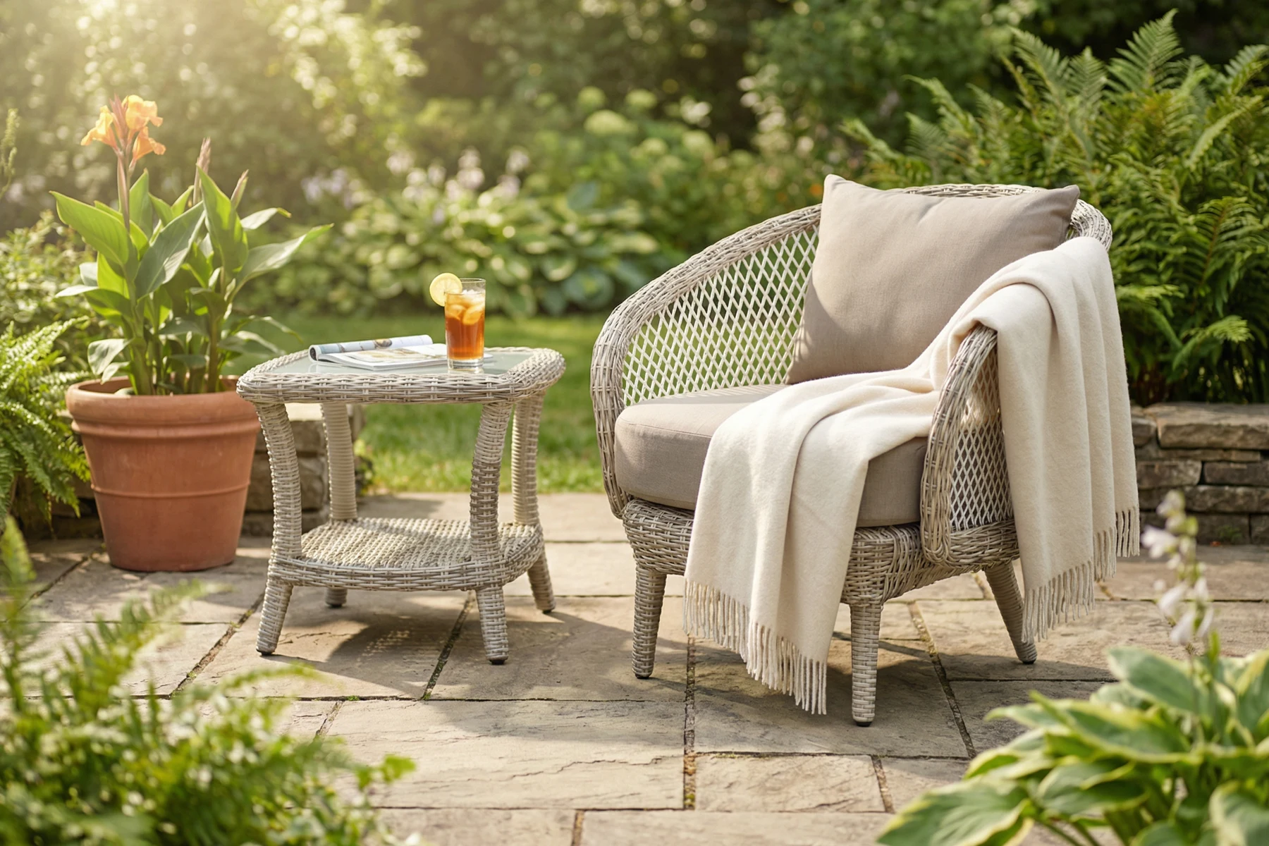 Napoli zestaw mebli ogrodowych technorattan Napoli Café au lait fotel ogrodowy stolik meble ogrodowe Twoja Siesta