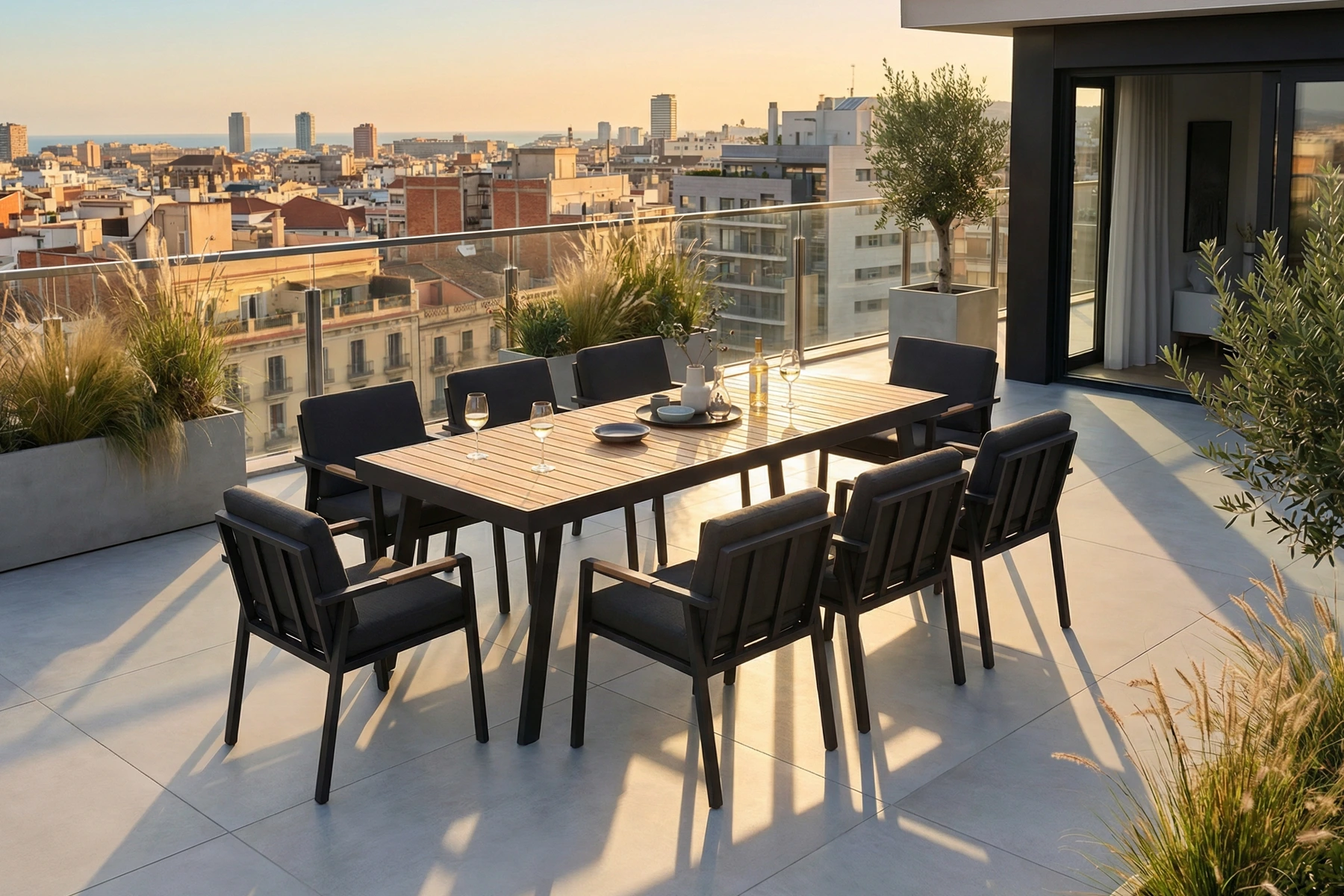 Nofi meble ogrodowe stół i krzesła ogrodowe dla 8 osób ekskluzywne meble ogrodowe Higold