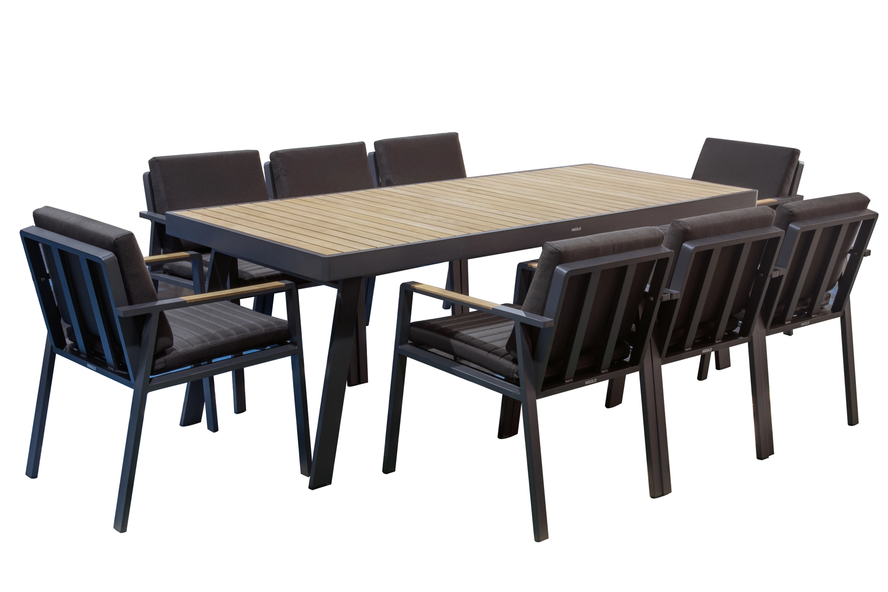 Nofi meble ogrodowe stół i krzesła ogrodowe dla 8 osób wersja black zestaw tarasowy aluminiowy Higold