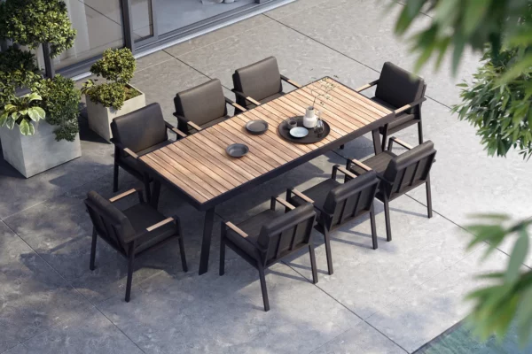 Nofi meble ogrodowe stół i krzesła ogrodowe dla 8 osób zestaw jadalniany meble ogrodowe Higold
