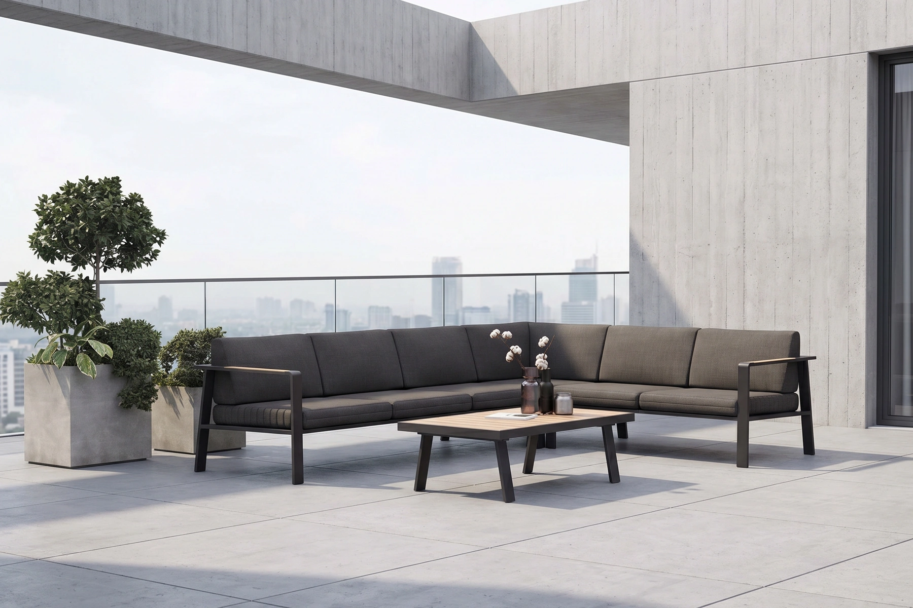 Nofi narożnik ogrodowy meble tarasowe Higold Nofi Black ekskluzywne meble ogrodowe Higold