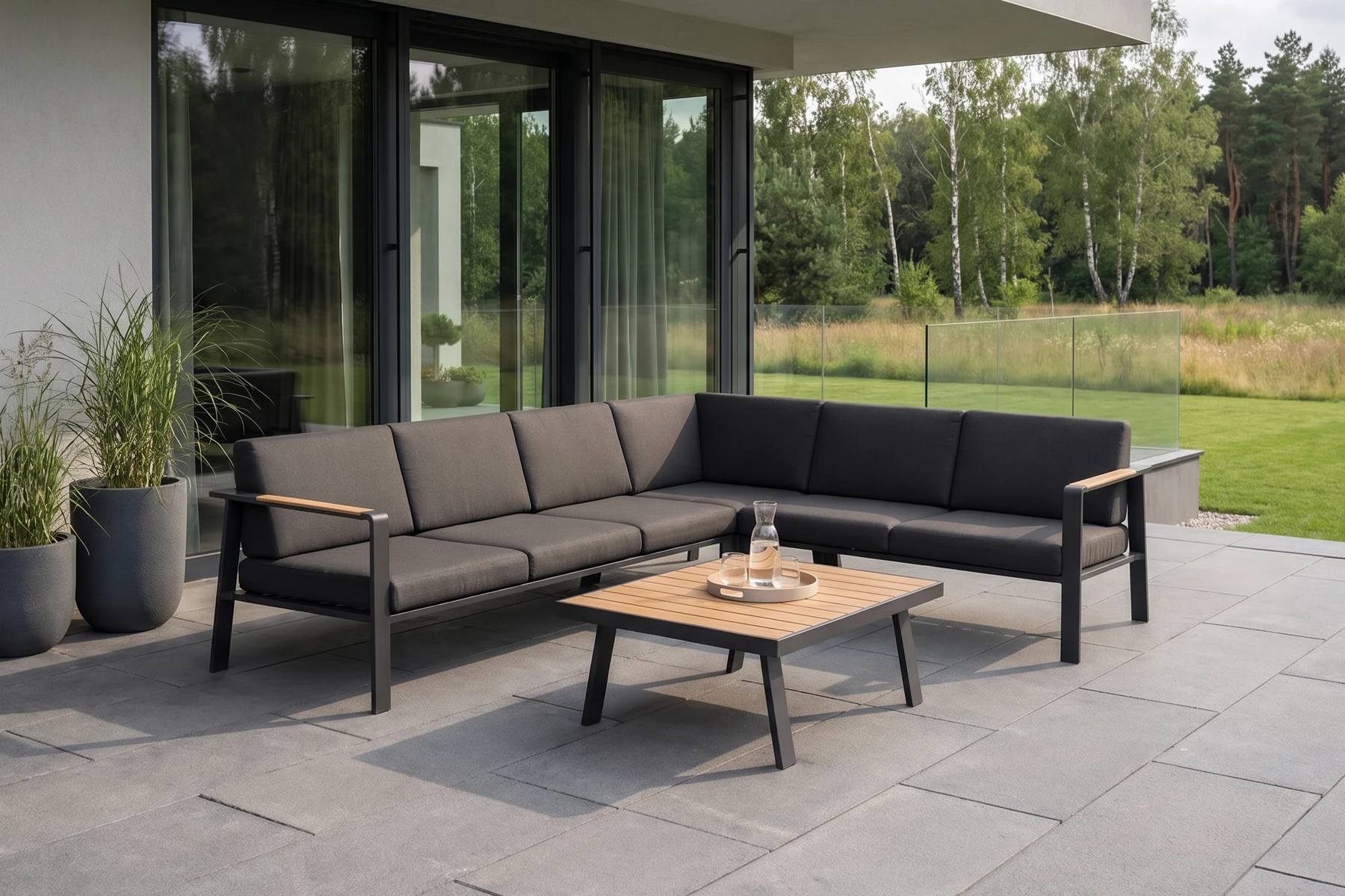 Nofi narożnik ogrodowy meble tarasowe Higold Nofi Black meble ogrodowe premium Higold