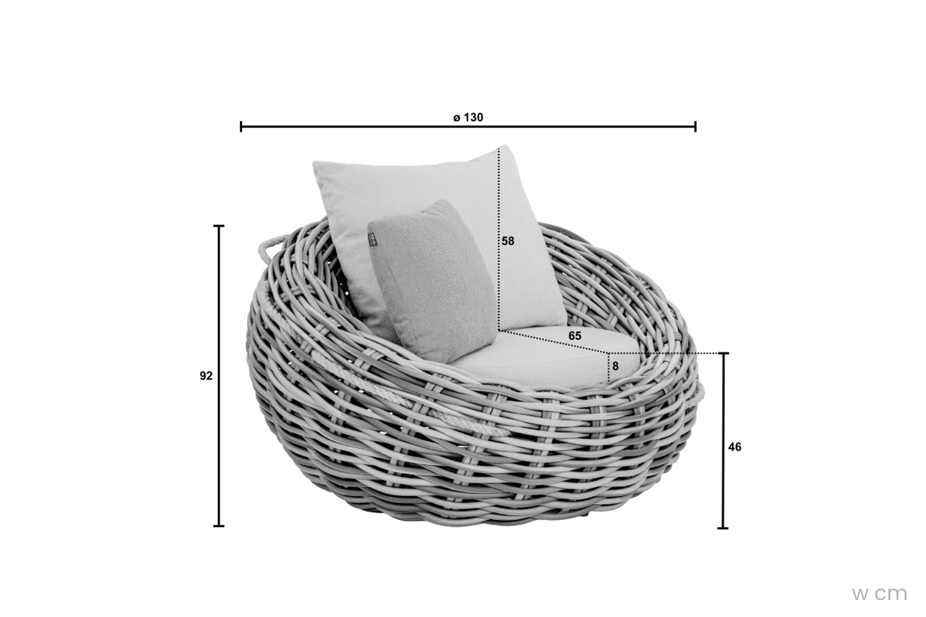 Cocoon Boucle zestaw ogrodowy technorattanowy fotel ogrodowy wymiary meble technorattanowe Apple Bee