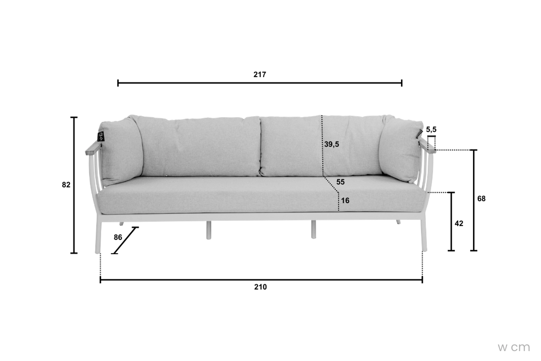Condor ekskluzywny zestaw wypoczynkowy z aluminium sofa ogrodowa 3 osobowa wymiary Apple Bee