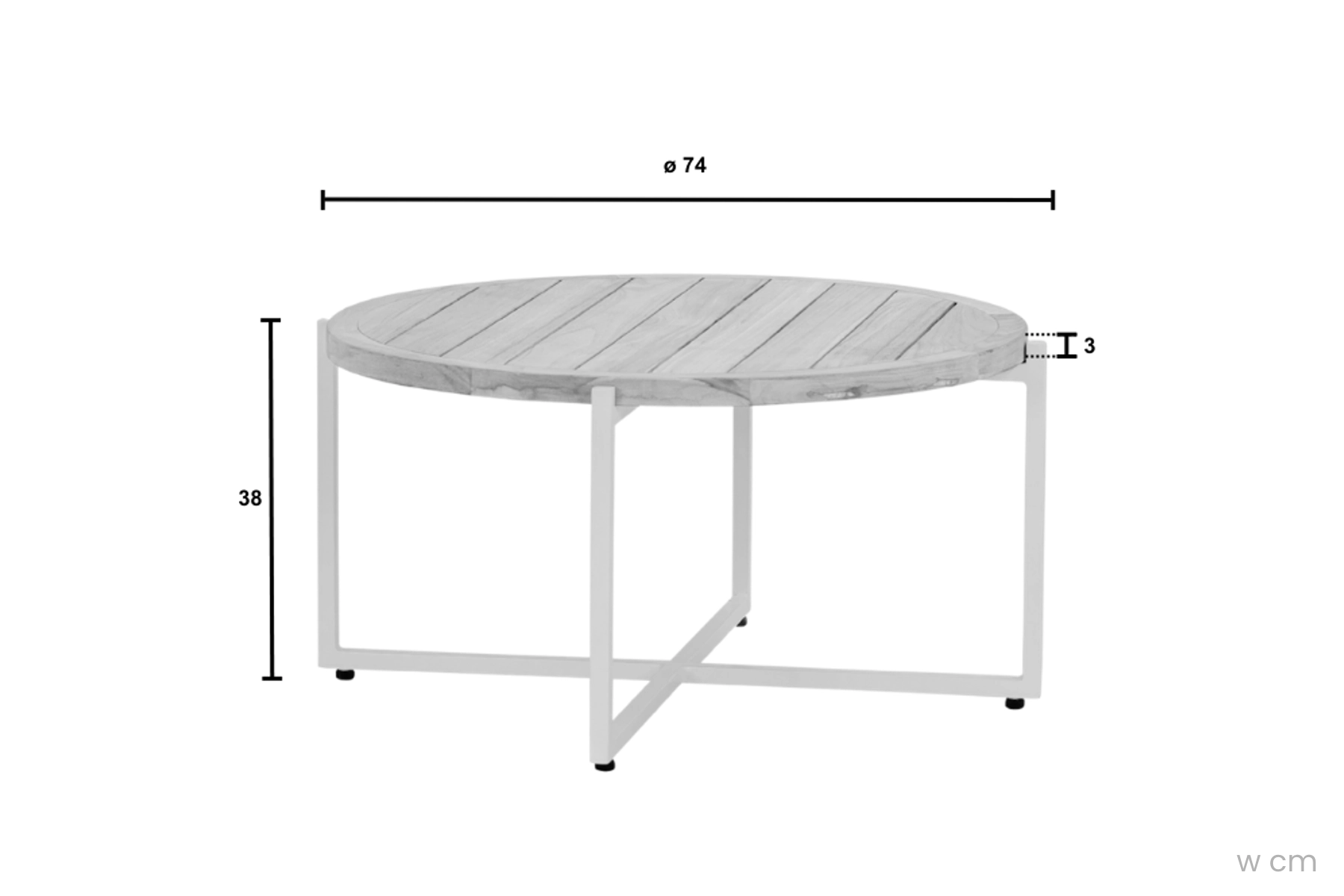 Condor stolik ogrodowy stolik kawowy aluminium drewno teakowe stolik ogrodowy wymiary 74 cm Apple Bee