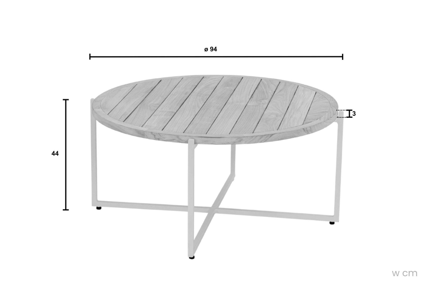 Condor stolik ogrodowy stolik kawowy aluminium drewno teakowe stolik ogrodowy wymiary 94 cm Apple Bee