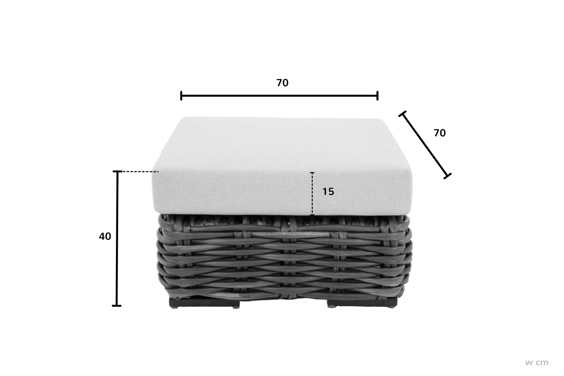 Elements XL modułowe meble ogrodowe puf ogrodowy otomana wymiary Apple Bee