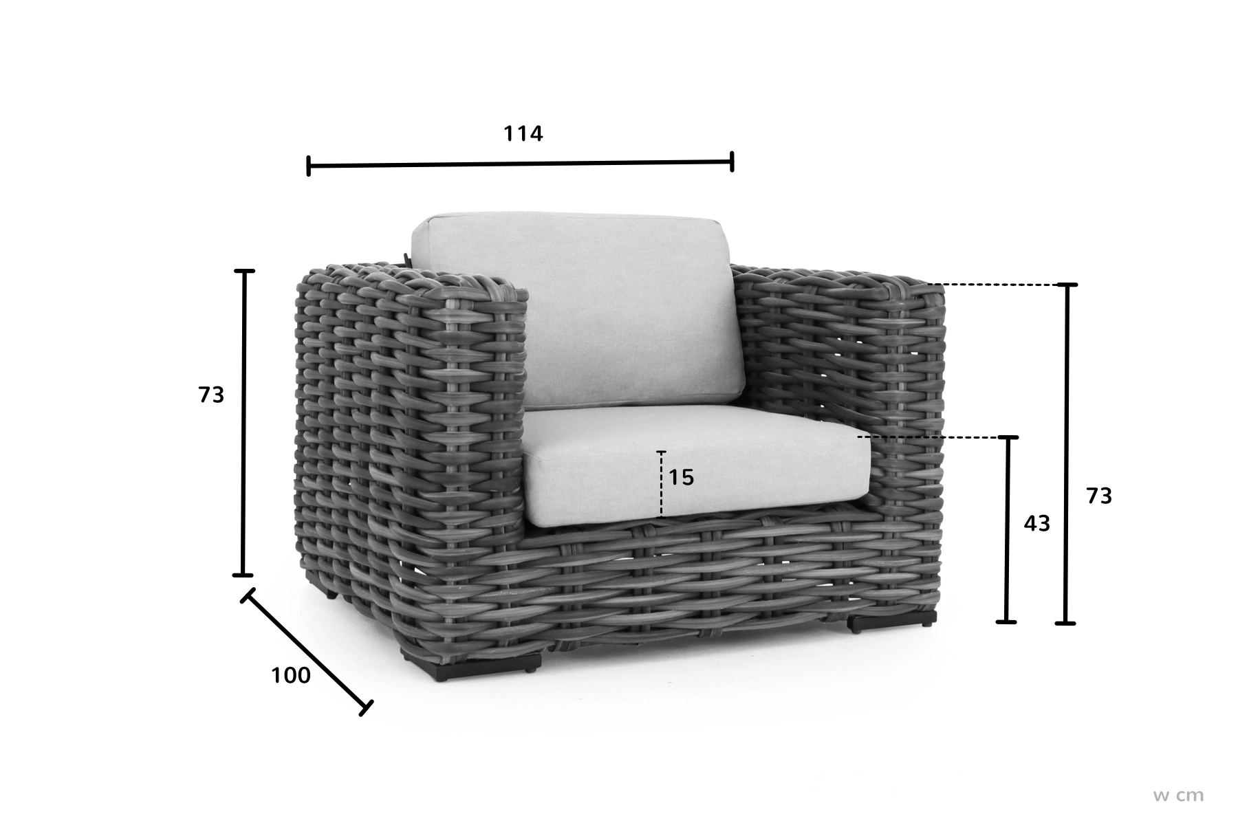 Elements XL modułowe meble ogrodowe wymiary fotel ogrodowy technorattan Apple Bee