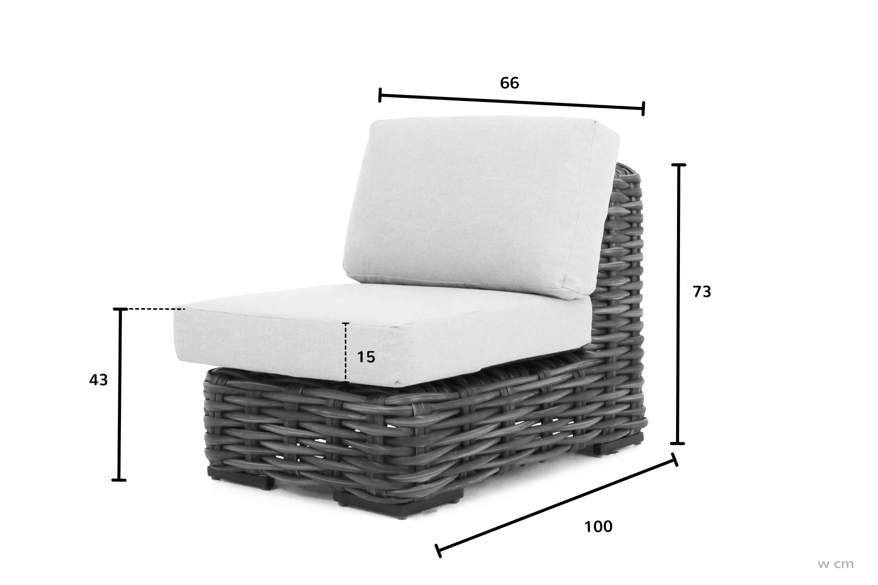 Elements XL modułowe meble ogrodowe wymiary sofy ogrodowej pojedynczej Apple Bee