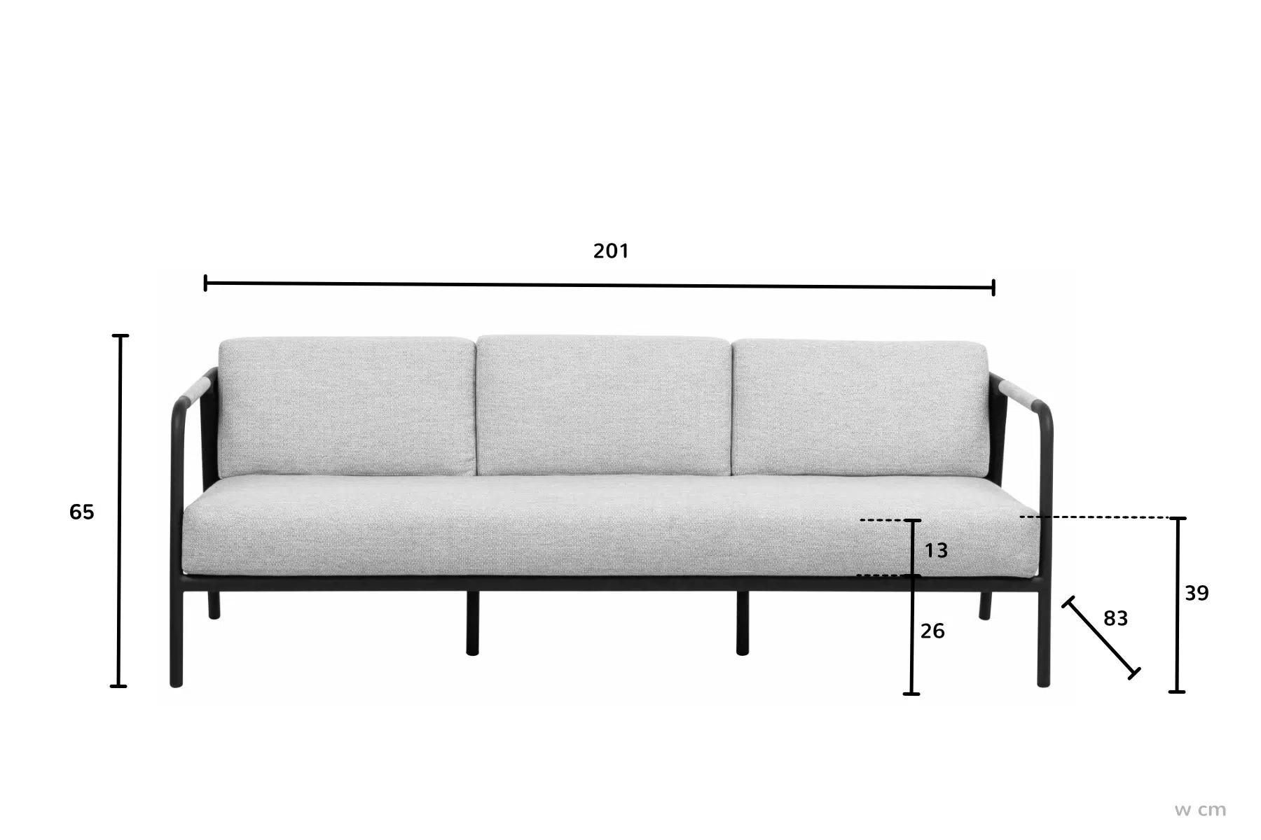 Elle Belt ekskluzywny zestaw wypoczynkowy z aluminium wymiary sofa ogrodowa potrójna meble ogrodowe Apple Bee