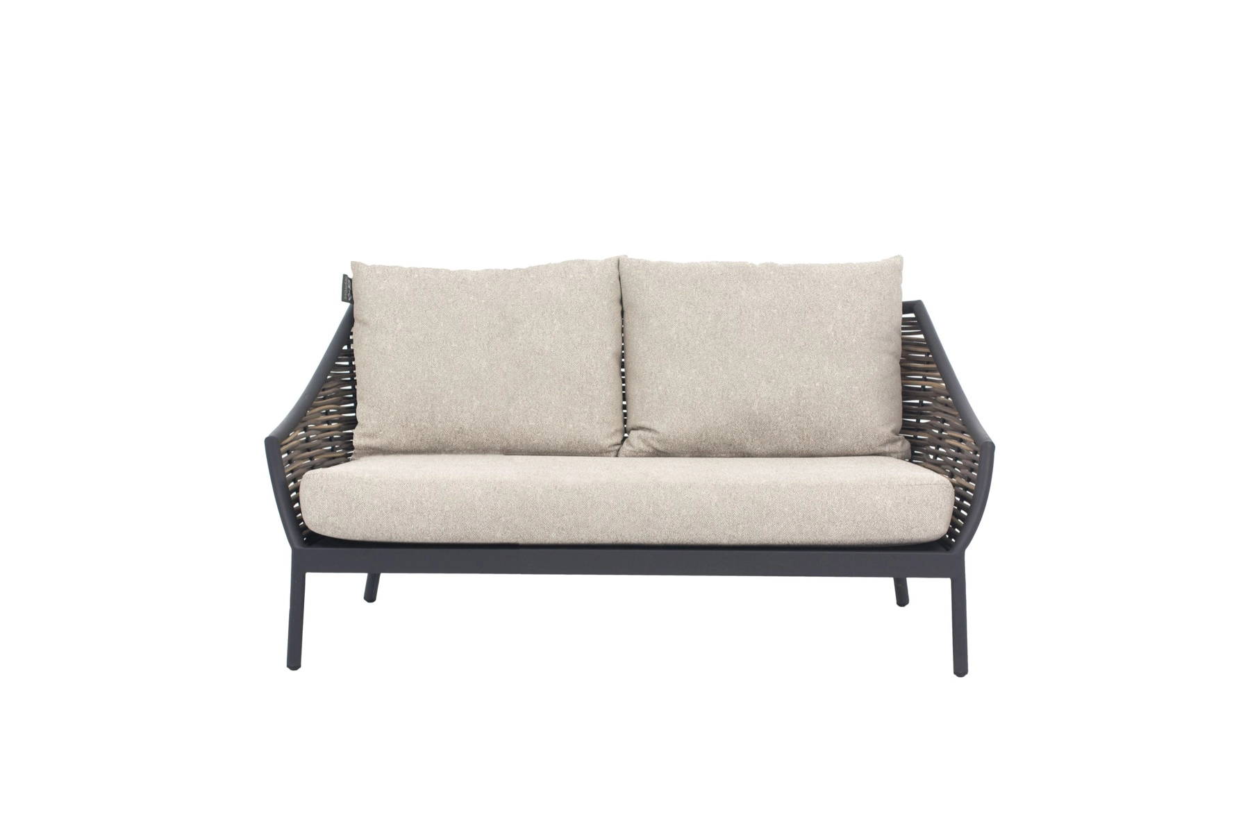 Milou Black meble ogrodowe technorattan Apple Bee sofa ogrodowa podwójna 2 osobowa