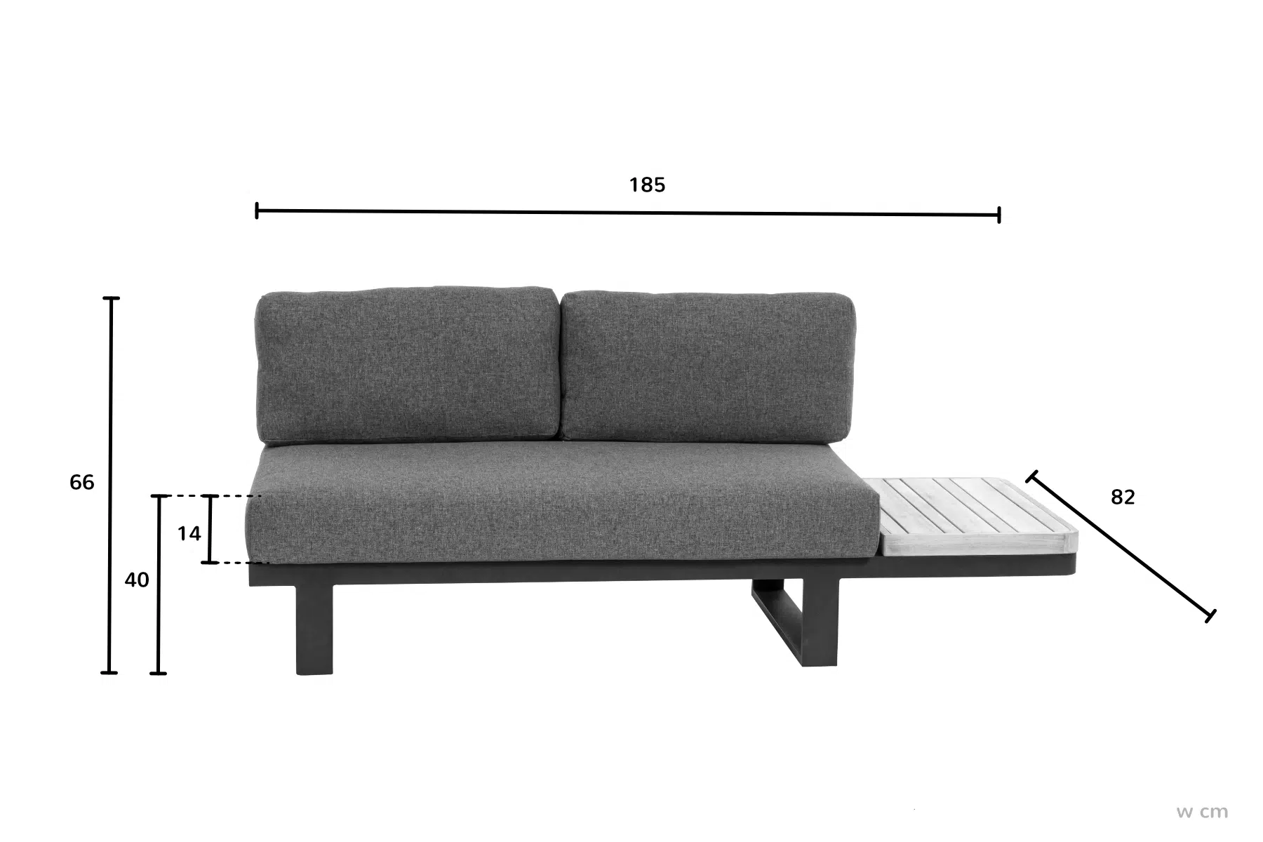 Mura Black meble ogrodowe zestaw wypoczynkowy narożny wymiary sofa narożnika ogrodowego lewa meble ogrodowe modułowe Apple Bee