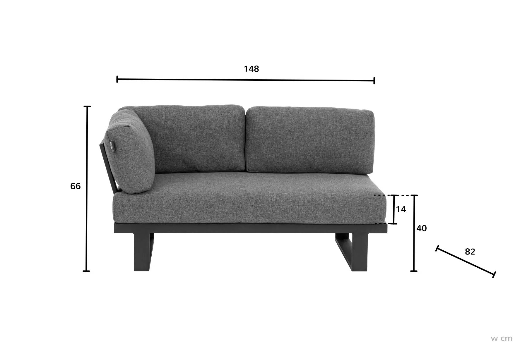 Mura Black meble ogrodowe zestaw wypoczynkowy narożny wymiary sofa ogrodowa narożna meble ogrodowe modułowe Apple Bee