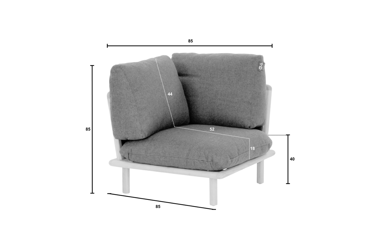 Sling Cotton Flower modułowy narożnik ogrodowy sofa narożna Apple Bee