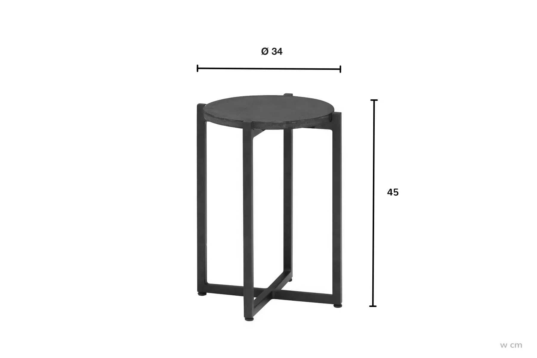 Stolik ogrodowy Soul wymiary średnica 34 cm