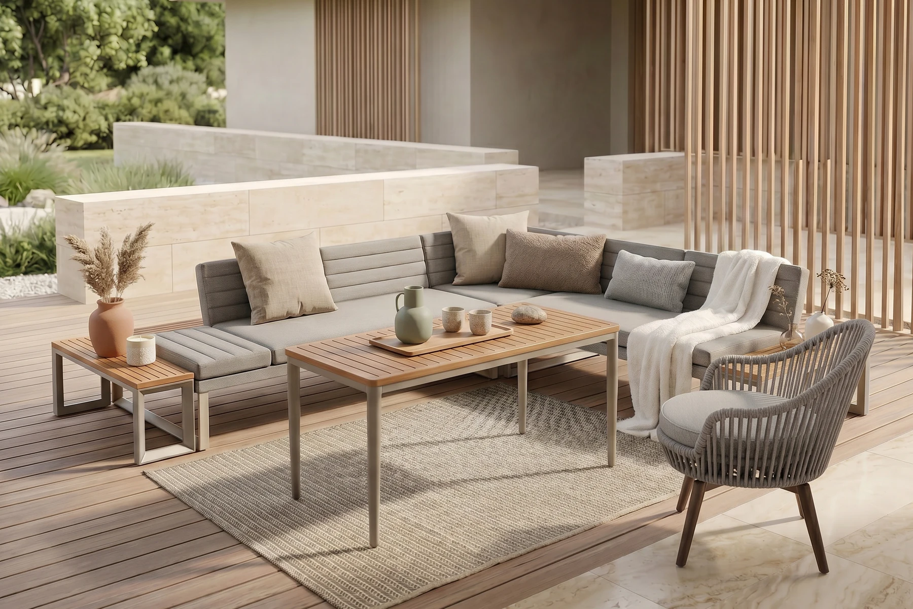 Oslo VIP zestaw wypoczynkowy z fotelem Oslo | Twoja Siesta Oslo VIP zestaw wypoczynkowy meble ogrodowe z aluminium narożnik ogrodowy fotel Oslo Twoja Siesta